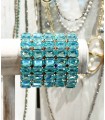 Bracelet en cristal K9 de haute qualité - Turquoise - Forme rectangle