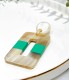 Boucles d'oreilles - corne naturelle - authentique - vert - rectangle - pendantes - actuel diffusion - grossiste