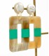 Boucles d'oreilles - corne naturelle - authentique - vert - rectangle - pendantes - actuel diffusion - grossiste