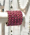 Bracelet en cristal K9 de haute qualité - Framboise - Forme rectangle