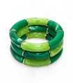 Bracelet tube acrylique sur élastique - Vert clair & foncé