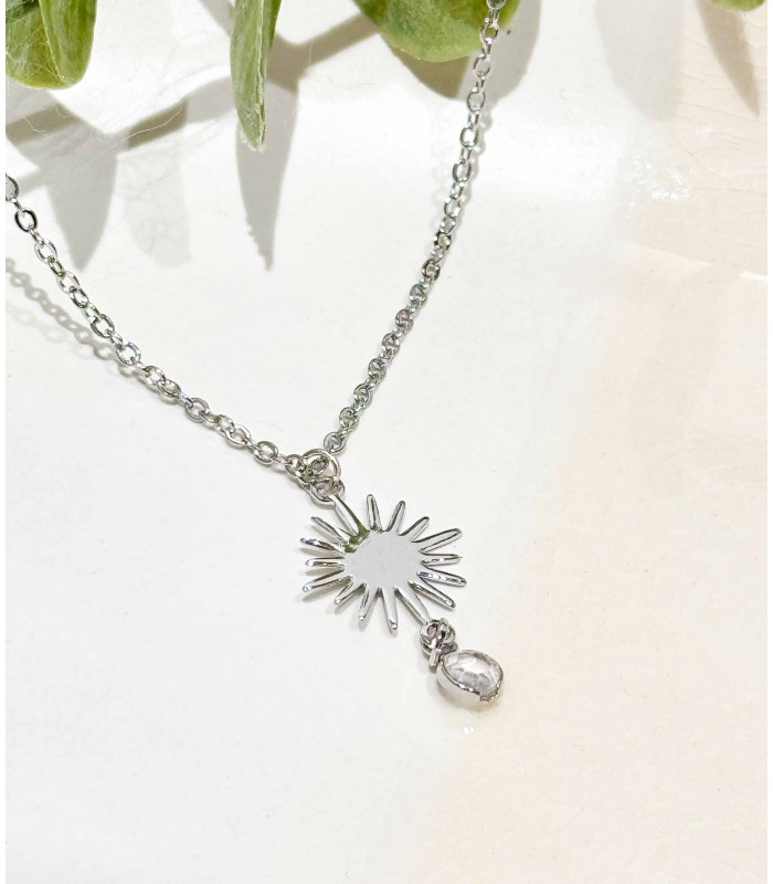 Collier - laiton - étoile - soleil - diamant - strass - grossiste - promo - petit prix