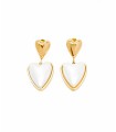 Boucles d'oreilles double coeur en acier inoxydable 316L