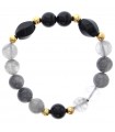 Bracelet Perles Pierres Naturelles Gris et Noir