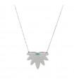 Collier Court Ajustable Acier Chirurgical 316L - Plumes Lacque Turquoise