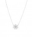 Collier fin ajustable avec pendentif fleur - Acier Chirurgical 316L