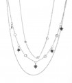 Collier multirangs avec breloques étoiles et pierres scintillantes - Acier Chirurgical 326L