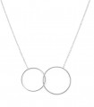 Collier fin ajustable avec 2 pendentifs cercles entrelacés